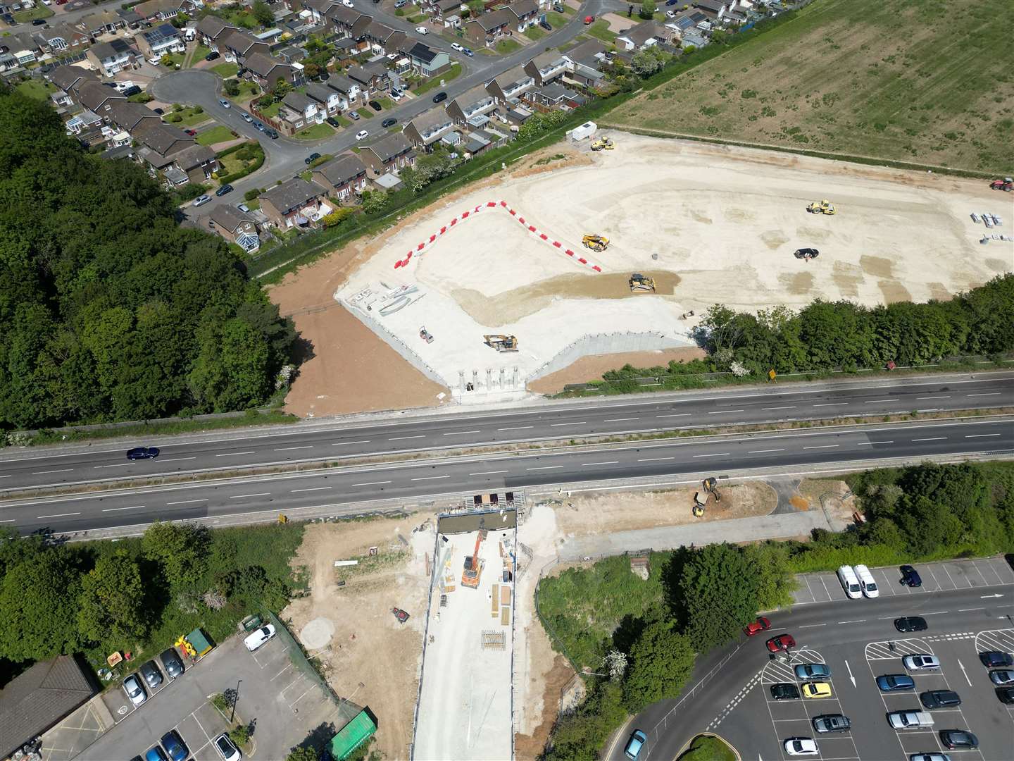 Work on the Fastrack bridge, due to be placed over the A2, is continuing Picture: Barry Goodwin