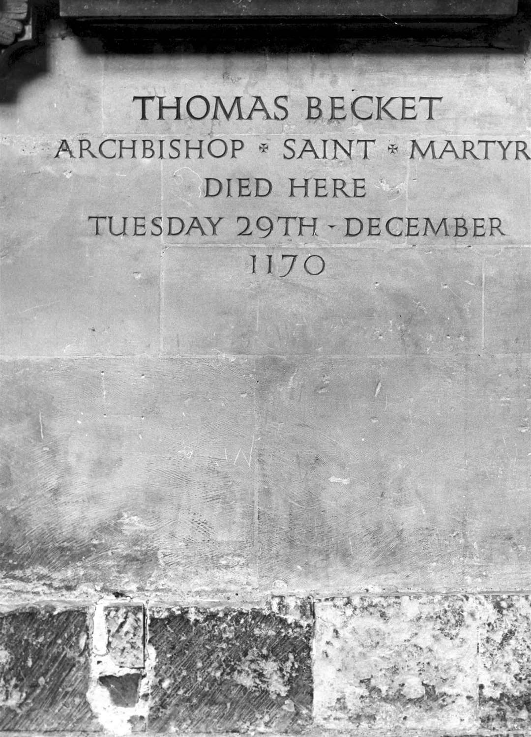 The tomb stone for Thomas Becket in Canterbury Cathedral