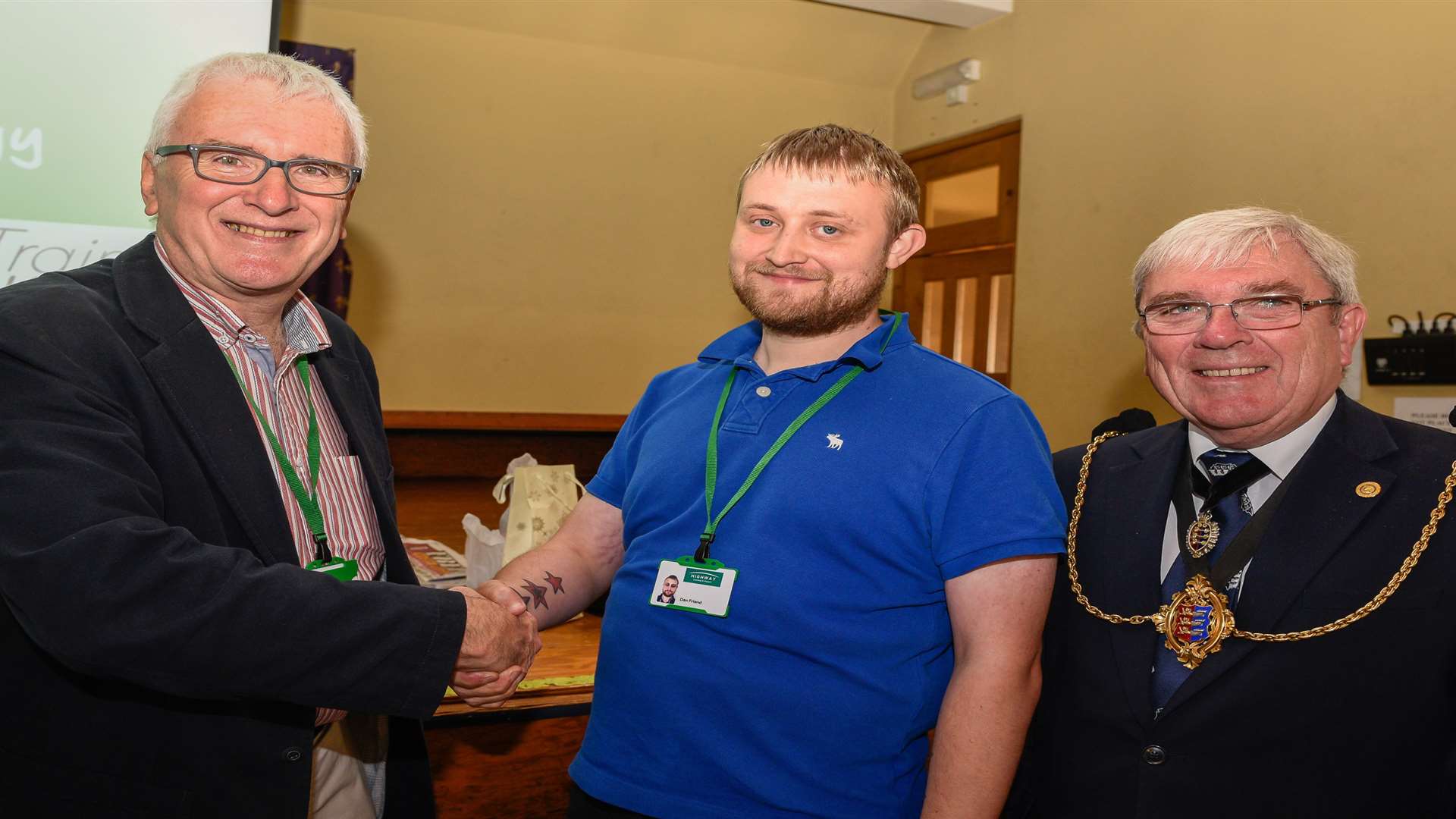 Phil Birch, Cllr Dan Friend and Sandwich Mayor Paul Graeme