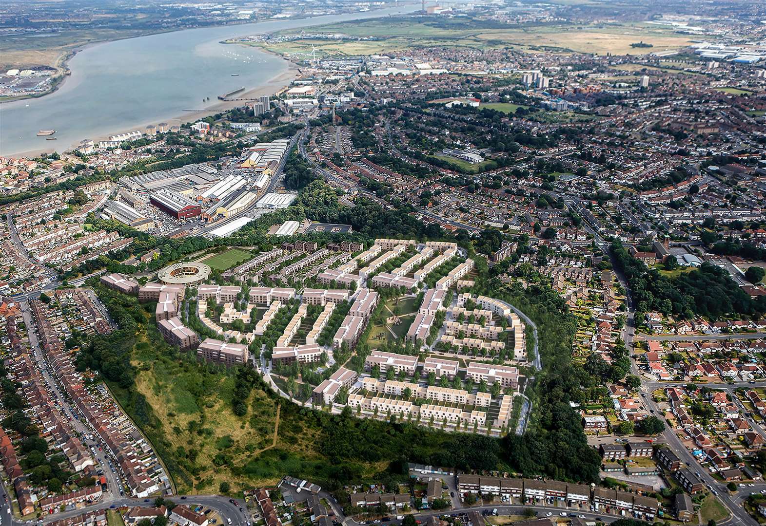 Aerial view of how the site will look once complete. Picture: Anderson