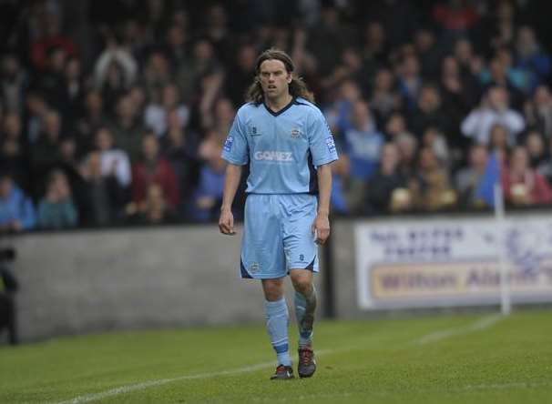 Daryl McMahon trudges off after being red-carded in the play-off final at Salisbury Picture: Ady Kerry