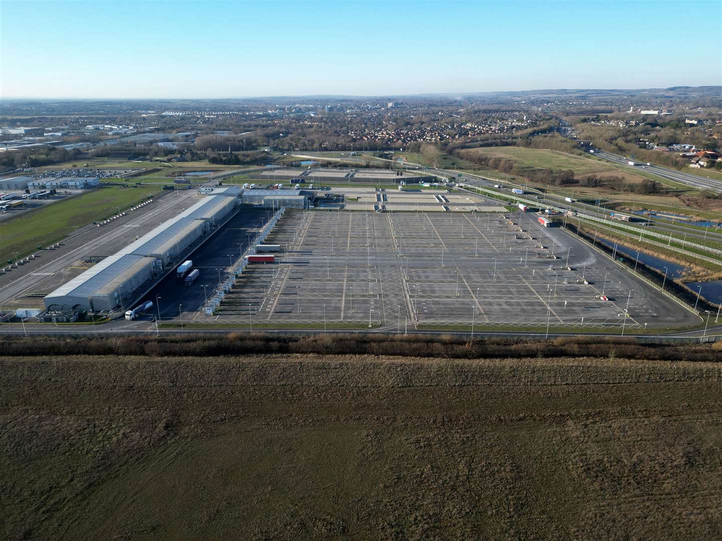 There are concerns the Sevington site may not be ready in time to implement new biosecurity checks. Picture: Barry Goodwin