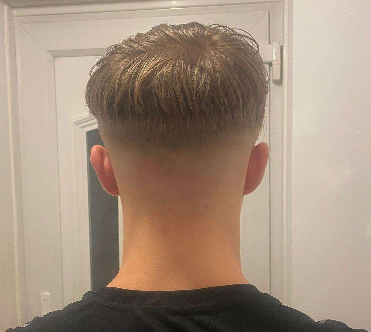 Strood Academy pupil Liam Farmer was put into the school's behavioural unit because his haircut broke uniform guidelines. Picture: Barry Sandman