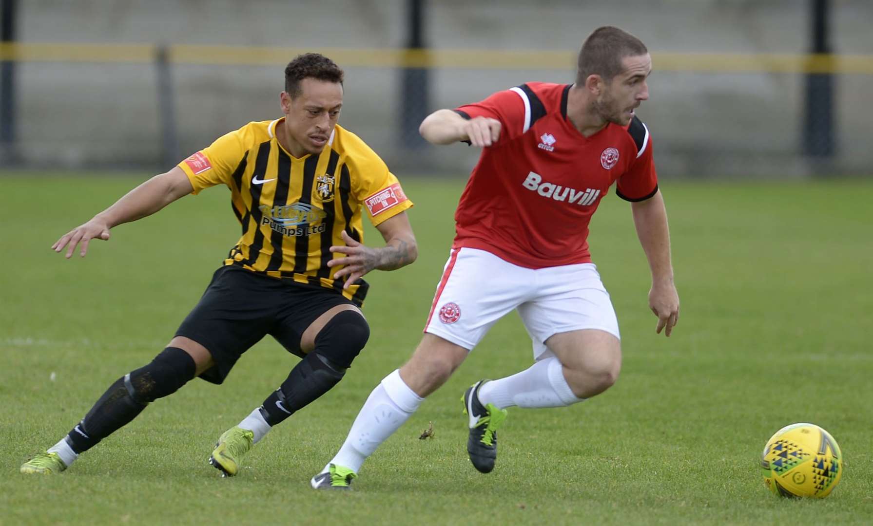 Chatham (red) knocked Folkestone out of the FA Cup. Picture: Barry Goodwin (42535991)