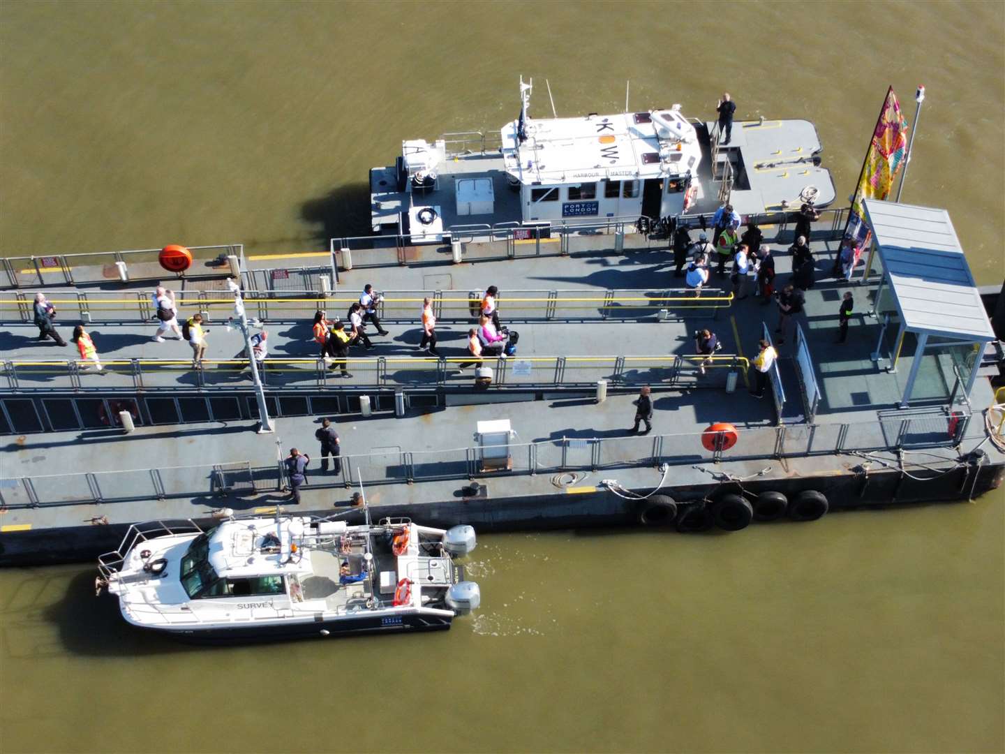 The baton left Gravesend on a boat and headed over the River Thames to Essex. Picture: Jason Arthur