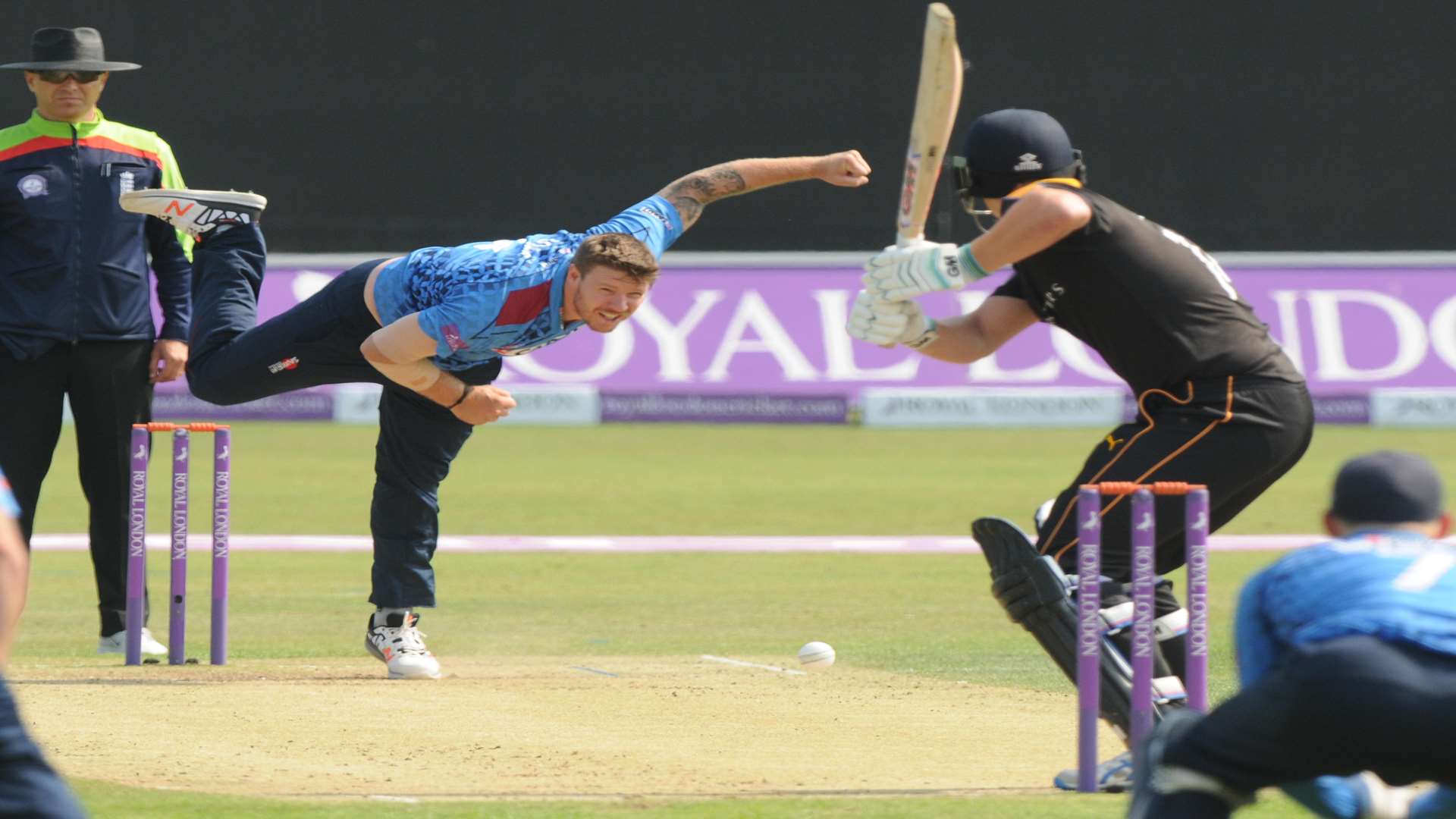 Matt Coles took 3-39 against Yorkshire in the Royal London One Day Cup quarter-final defeat at Canterbury Pic; Wayne McCabe