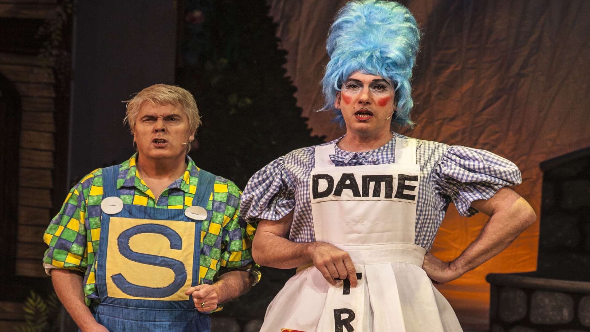 Folkestone & Hythe Operatic and Dramatic Society's panto stars Mike Nolan, left, of Bucks Fizz