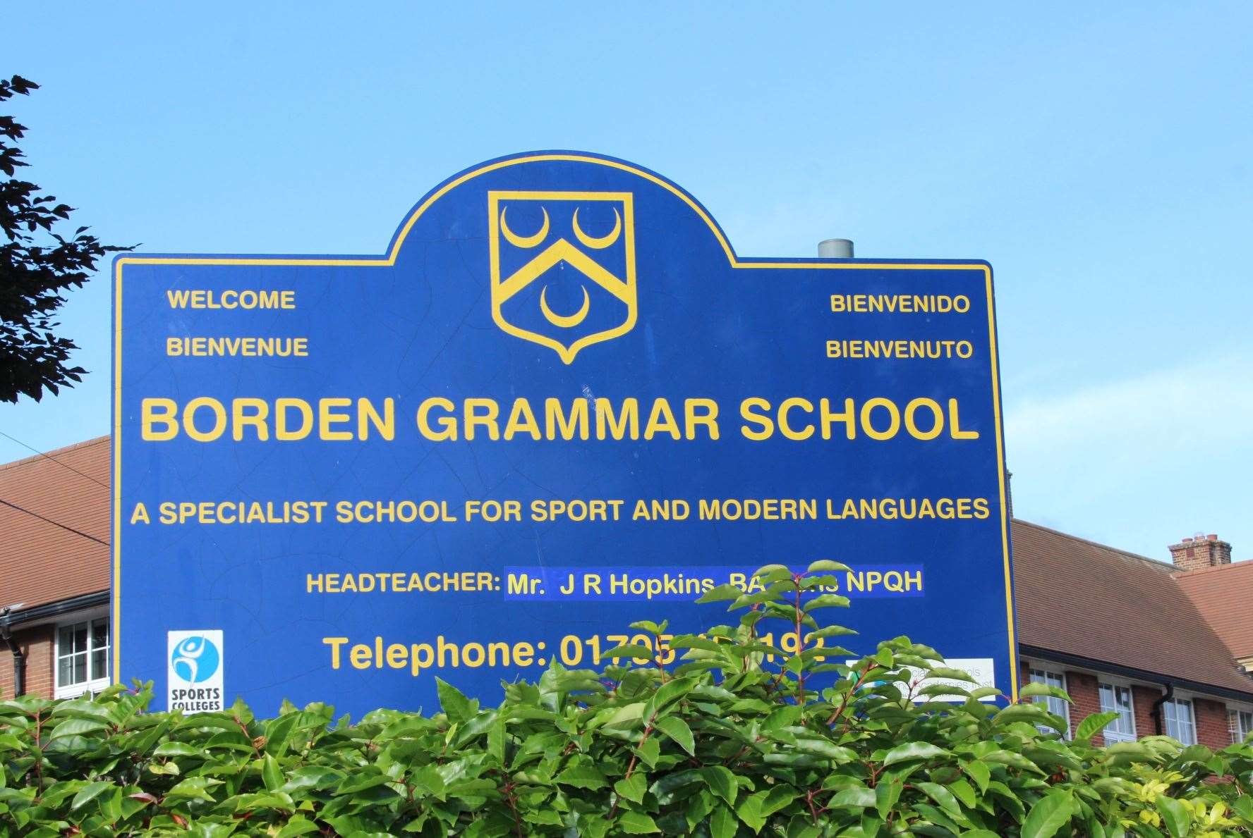 Part of Borden Grammar School in Sittingbourne has been closed of