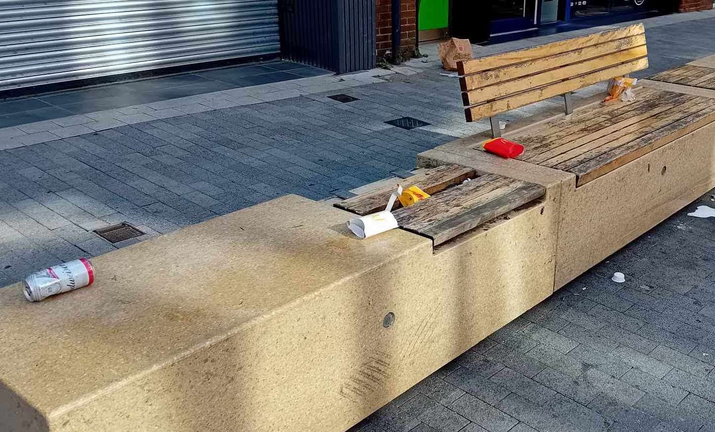 Fast food packets strewn across, Week Street Maidstone. Picture: Dirk Wickenden