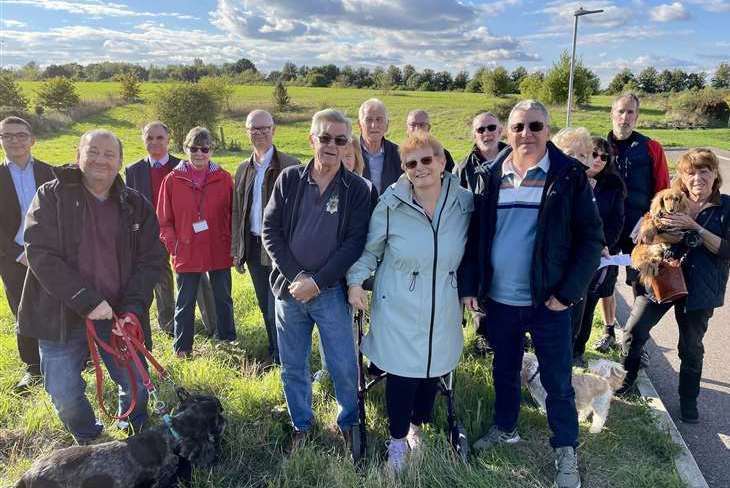 Village Green supporters at Bunyards Farm, Allington