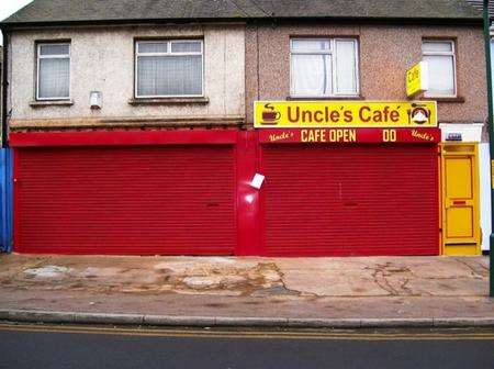 Shop fronts and shutters in Milton Road, Swanscombe, put up without planning permission