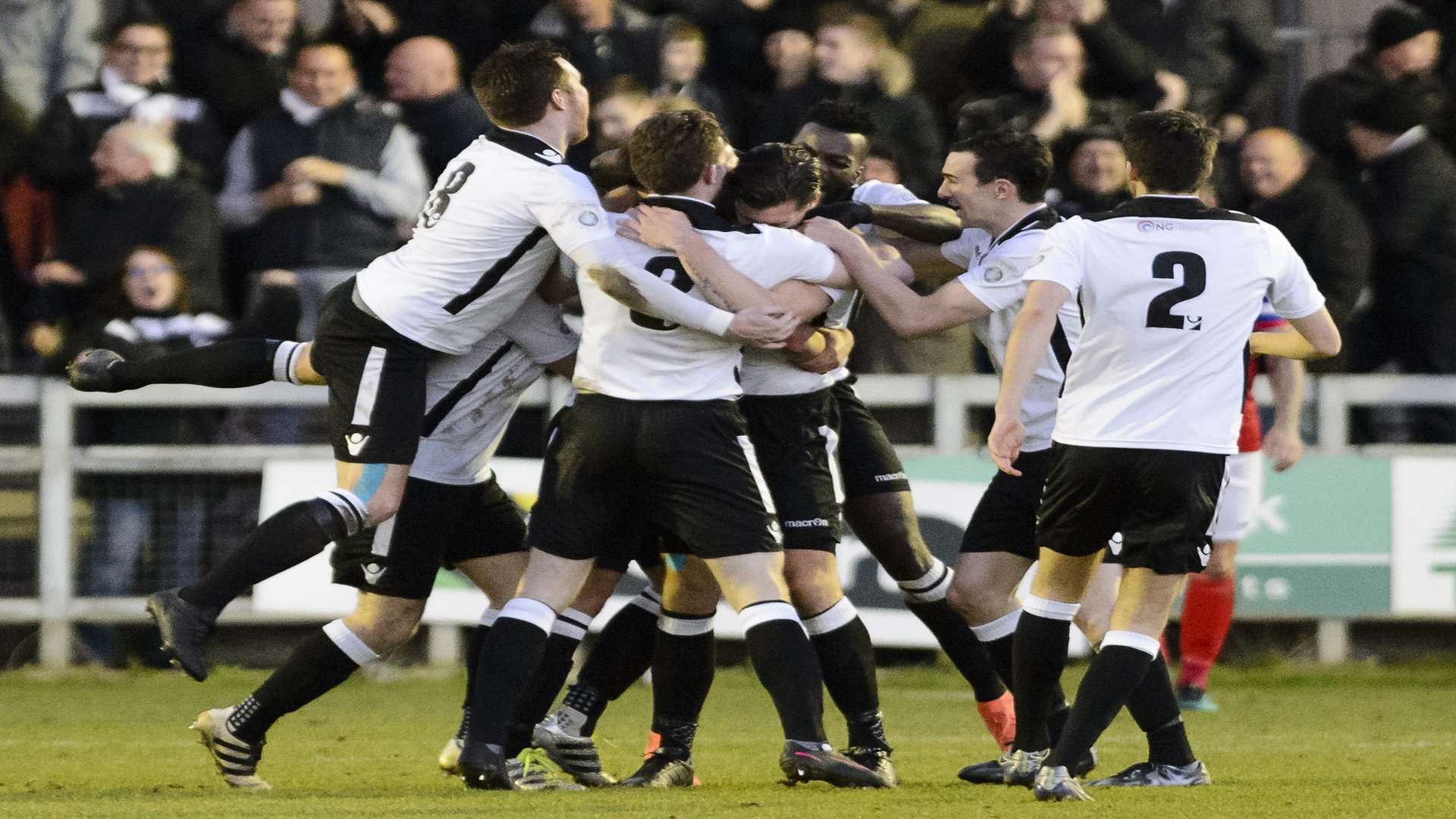 Darts celebrate Tom Bonner's goal against Ebbsfleet. Picture: Andy Payton