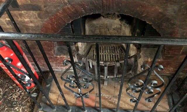 Once the bike had gone it was possible to view this traditional old fireplace