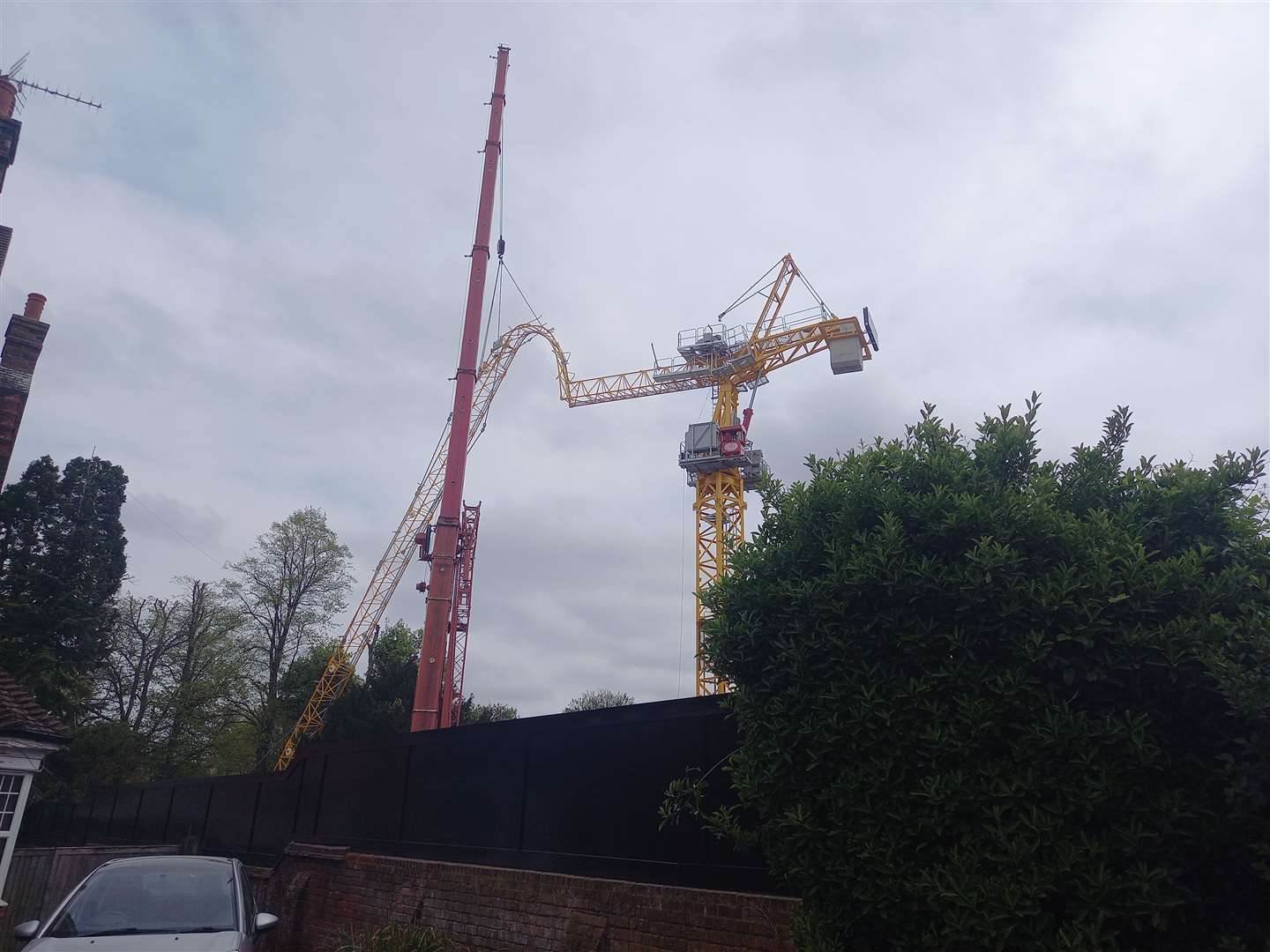 A crane has collapsed at a building site in New Dover Road, Canterbury