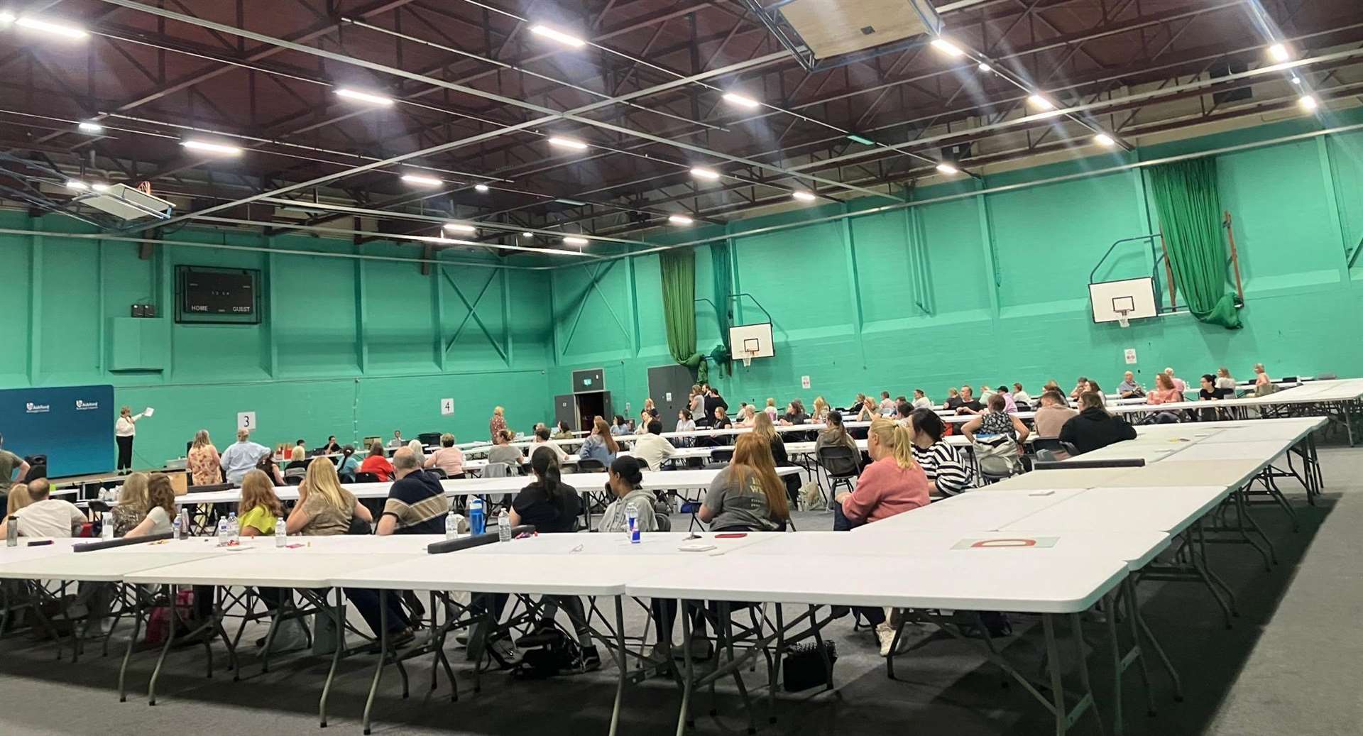 Weald of Kent count at the Stour Centre, Ashford, general election 2024