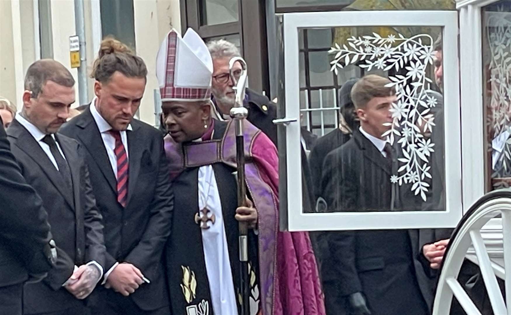 Bishop Rose shares a word with William Brown Sr. Picture: Gabriel Morris/KMTV