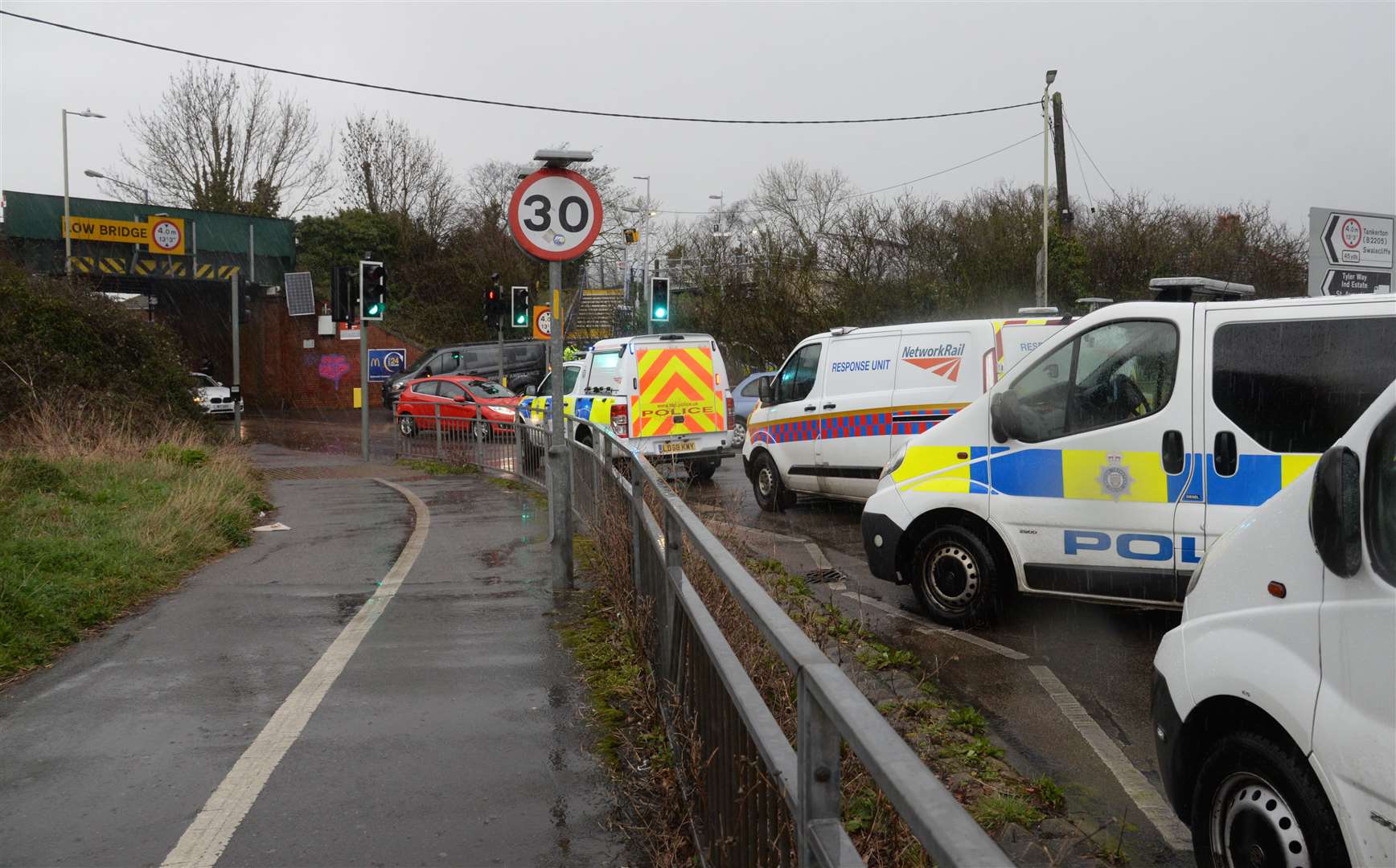 The scene at Swalecliffe and Chestfield railway station on the day of the tragedy