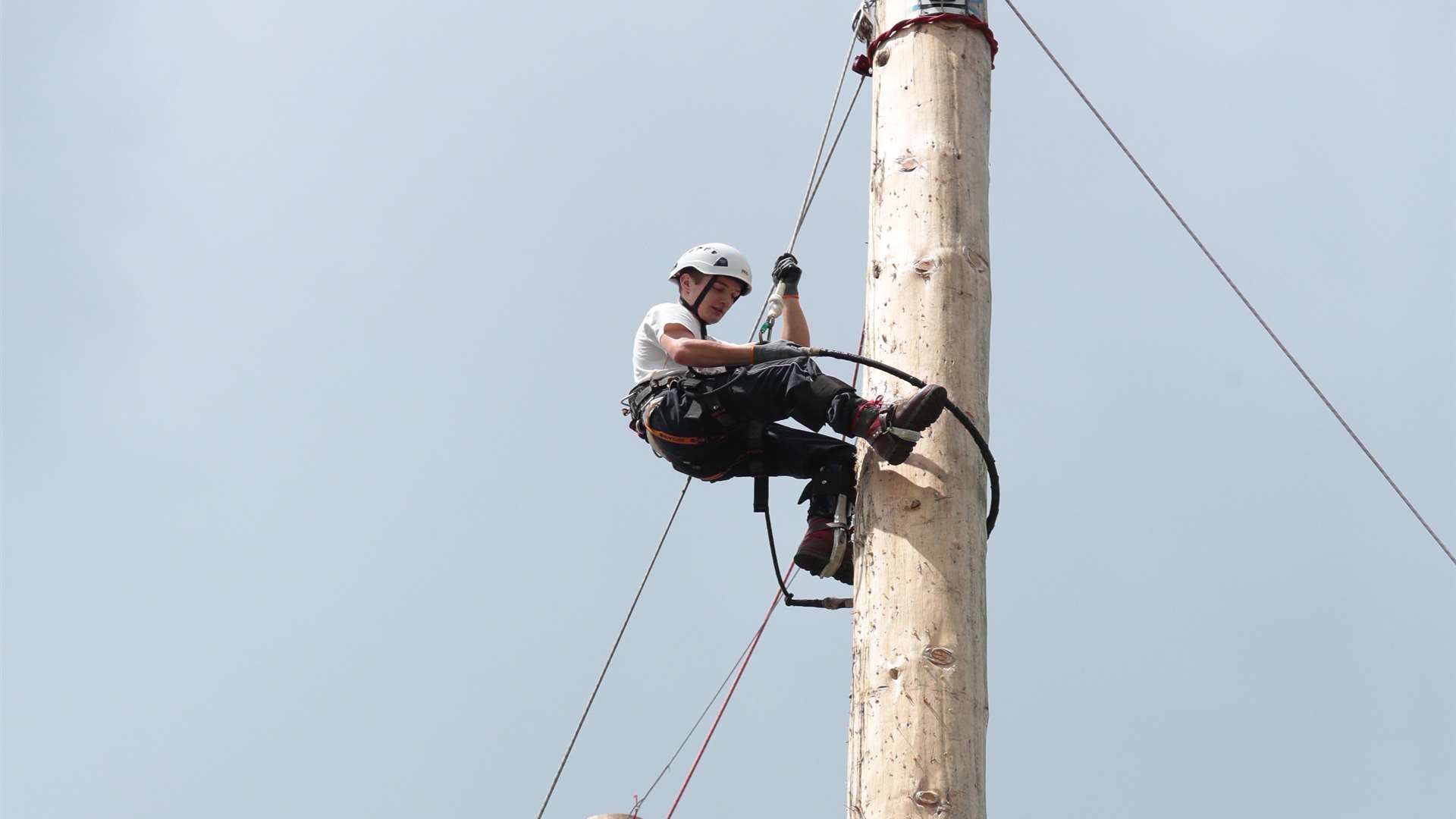 The pole climbing championships debuted at the show last year