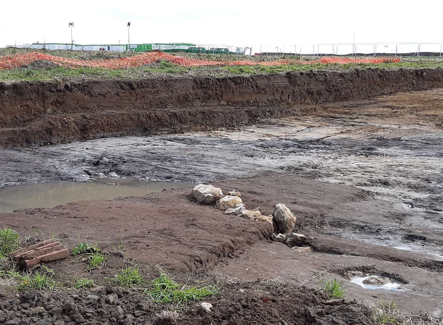 A wall which is believed to be Saxon has been found at Ashford's post-Brexit lorry park