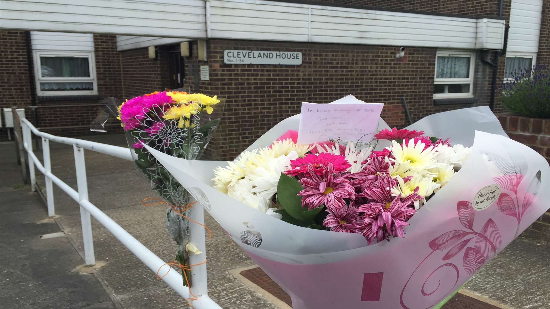 Floral tributes at the scene