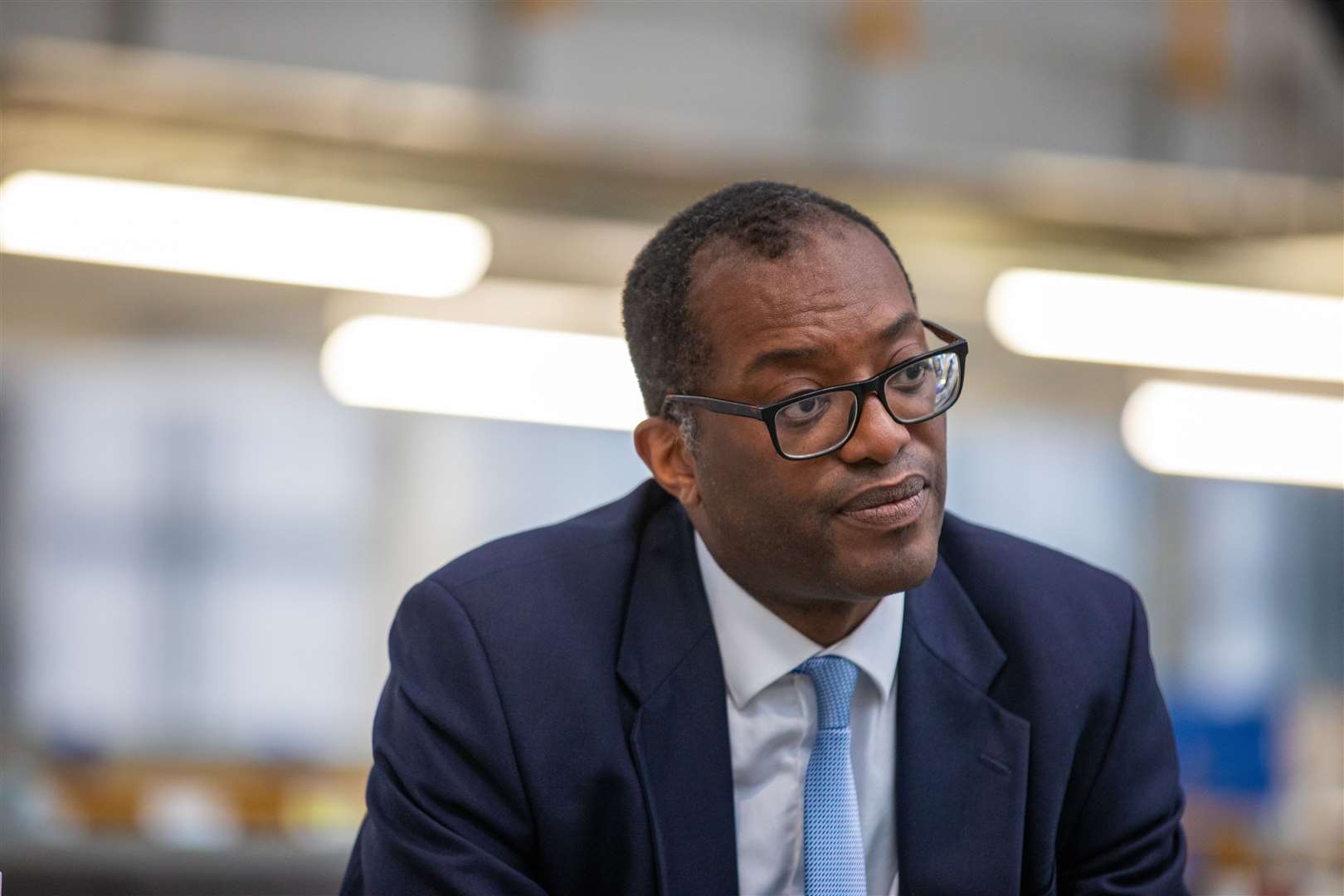 Chancellor Kwasi Kwarteng at the Berkley Modular Housing Factory in Ebbsfleet last week. Picture: Zara Farrar / HM Treasury