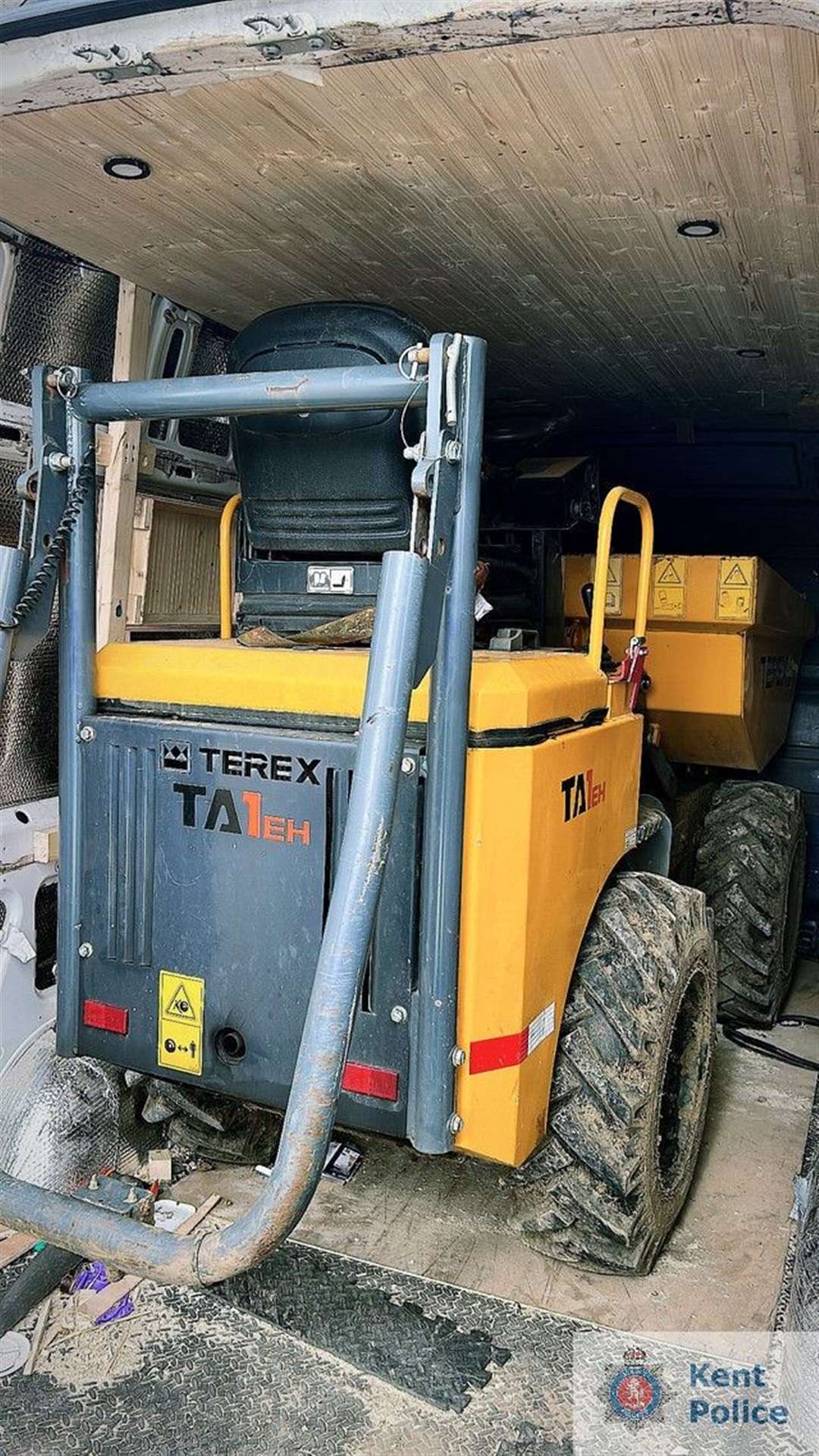 Police recovered a dumper truck which had been reported stolen from a business in West Malling. Picture: Kent Police