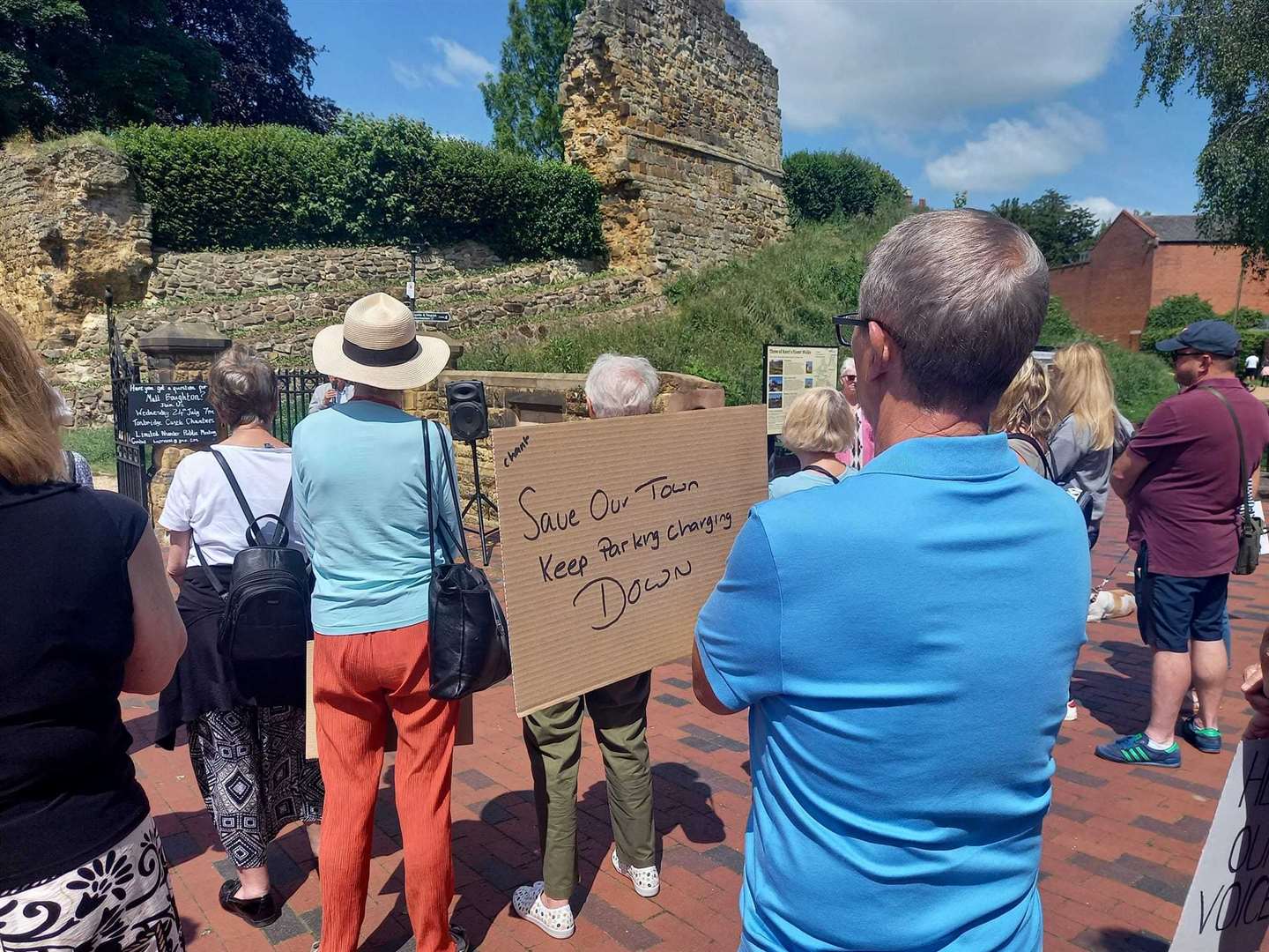 Save our town, keep parking charges down, was the theme of the Tonbridge protest. Photo: Tonbridge Daily