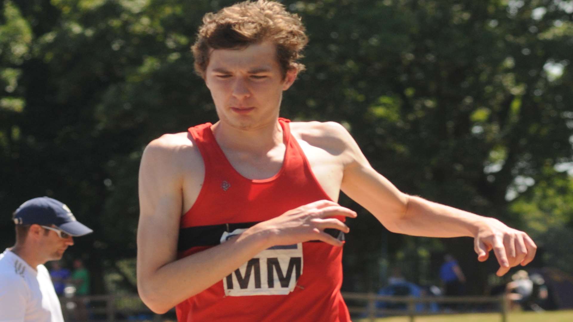 Lewis Heffernan in long jump action during Saturday's Southern Athletics League meeting Picture: Steve Crispe