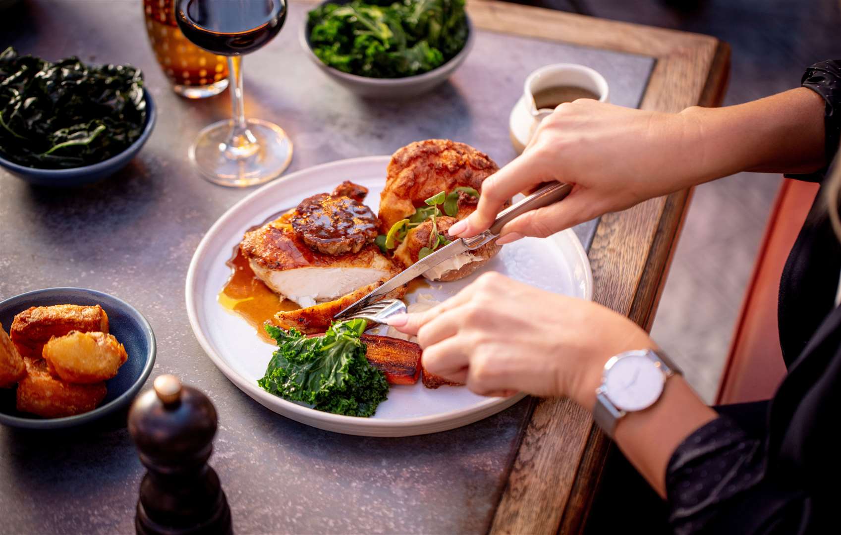 Tuck into a Father's Day roast dinner at Port Lympne Safari Park. Picture: Aspinall Foundation