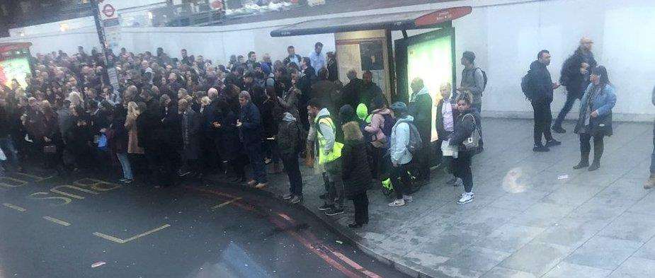 Huge crowds at nearby bus stations have formed after delays were announced. Picture: @Naijella86 (7505632)