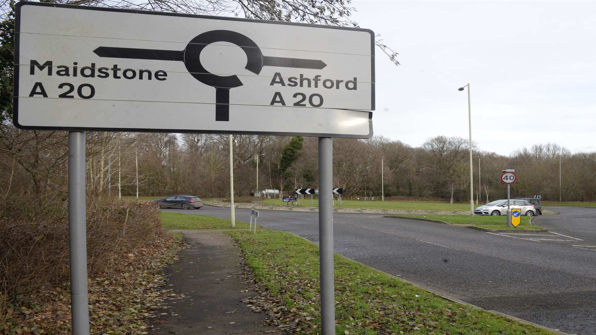 The Orchard Heights roundabouts on the A20 at Ashford