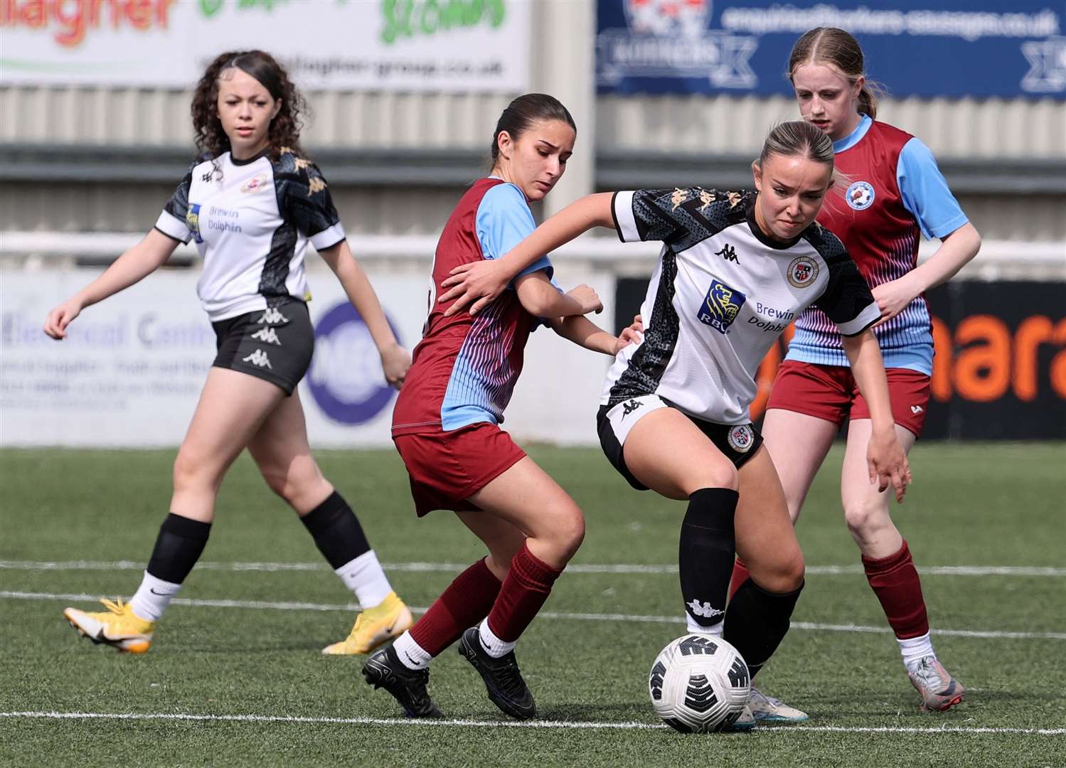 Bromley under-16s look to surge forward at Maidstone’s Gallagher Stadium on Sunday. Picture: PSP Images