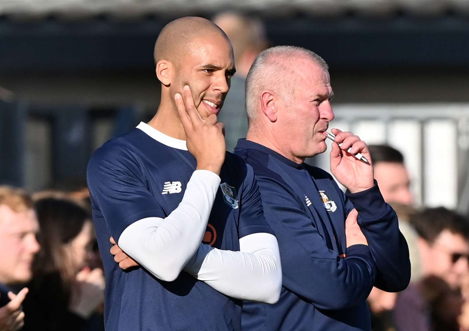 Dartford manager Alan Dowson and coach Christian Jolley. Picture: Keith Gillard