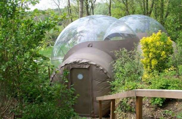 The Bubble includes a bedroom, living area and bathroom