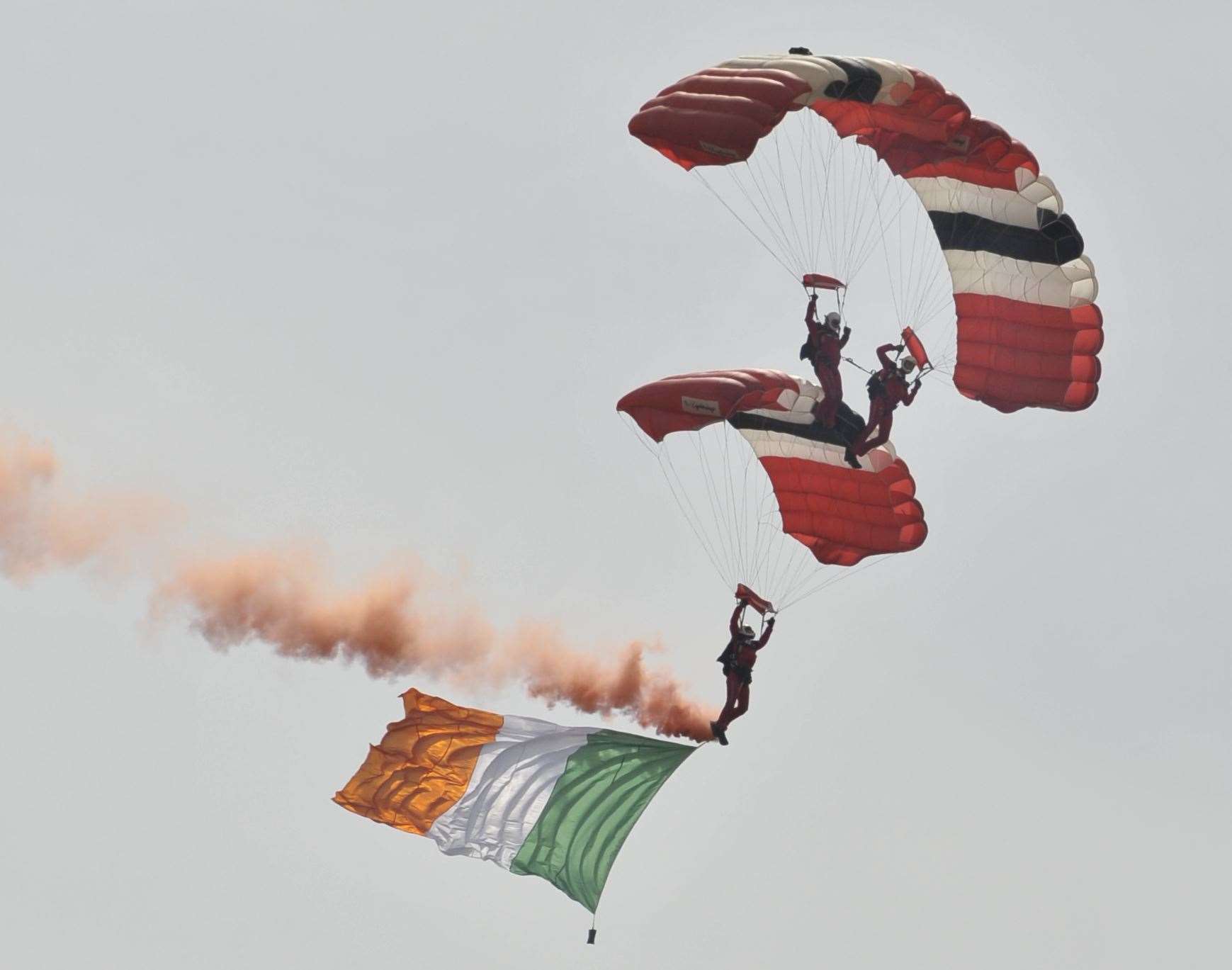 The Red Devils - the Parachute Regiment's display team - arrive at Brands as part of the opening ceremony in 2009. Picture: Andy Payton