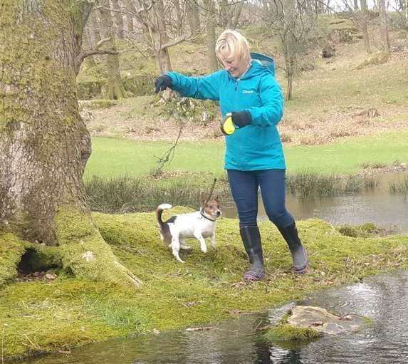 A photo of Julia James with her dog Toby, wearing what was wearing on the day she died. Picture: Kent Police