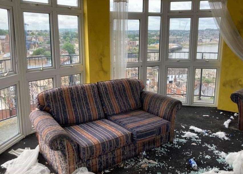 The interior of Spembly Works flats in New Road, Chatham