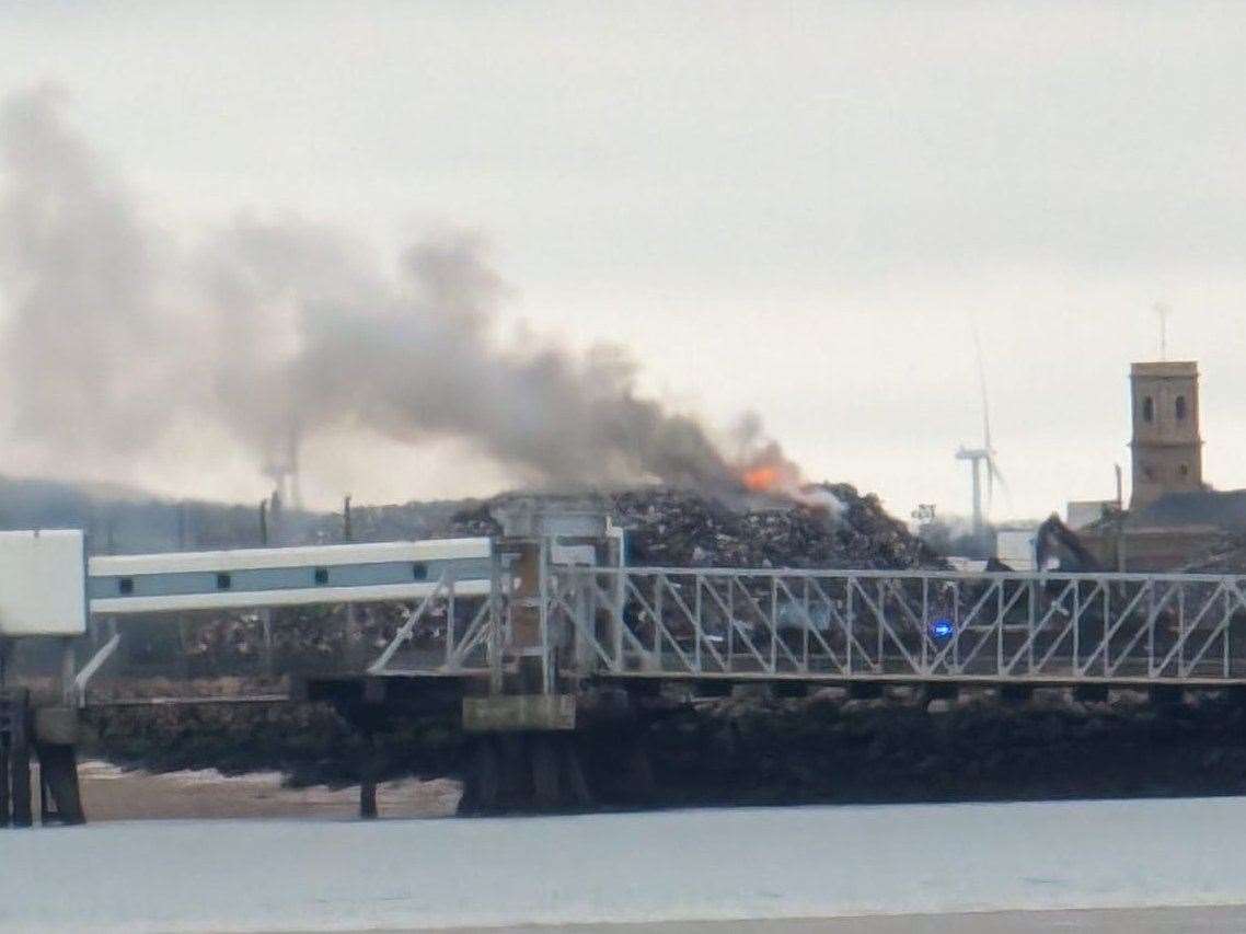 Firefighters are at the scene of a fire in Sheerness. Picture: Lorraine Pickleston