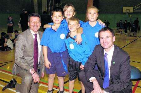 Sebastian Coe and Jeremy Hunt at Medway Park