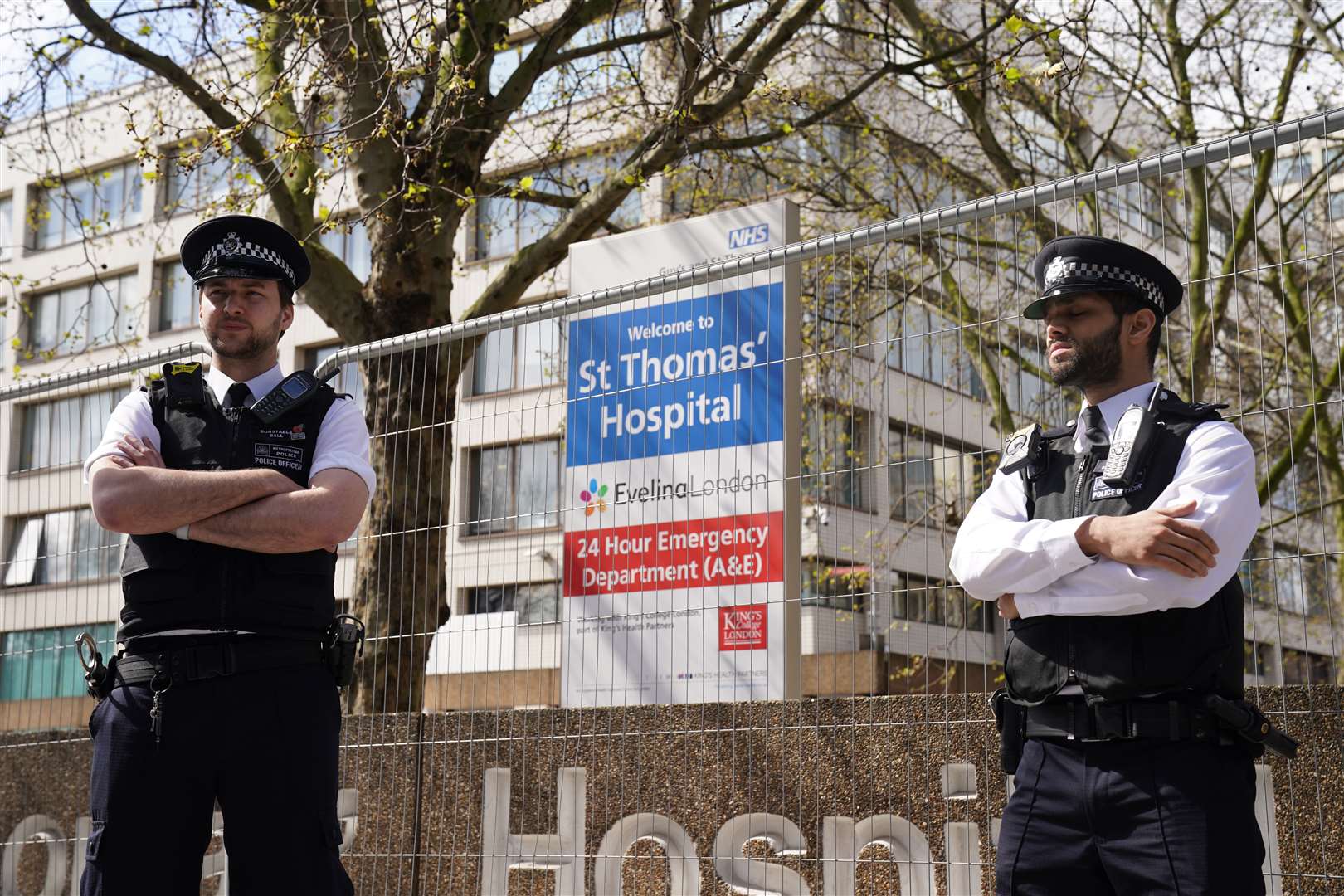 The PM is being treated at St Thomas’ Hospital (Aaron Chown/PA Wire)