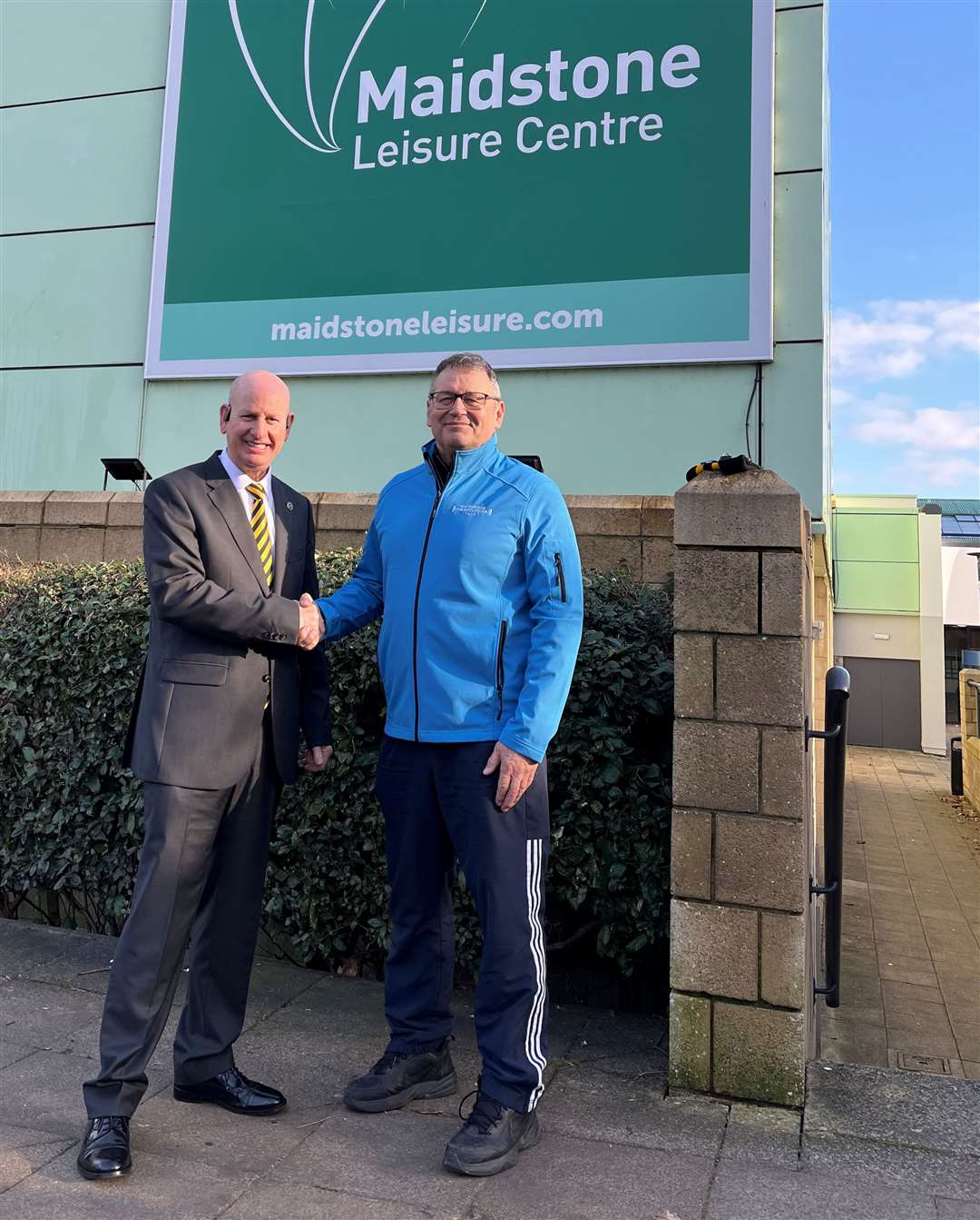 Cllr Dave Naghi, left, with Maidstone Weightlifting Club coach Matt Vine