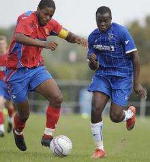 Nathan Nyafli in action for Gills under-18s against Dagenham