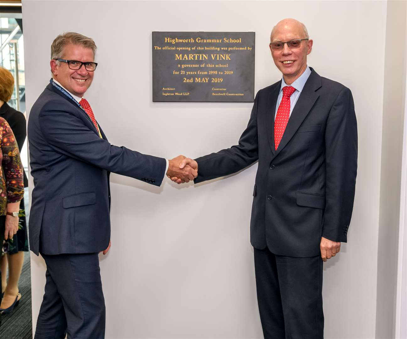 Headteacher Paul Danielsen opens the centre with governor and namesake Martin Vink. (10178088)