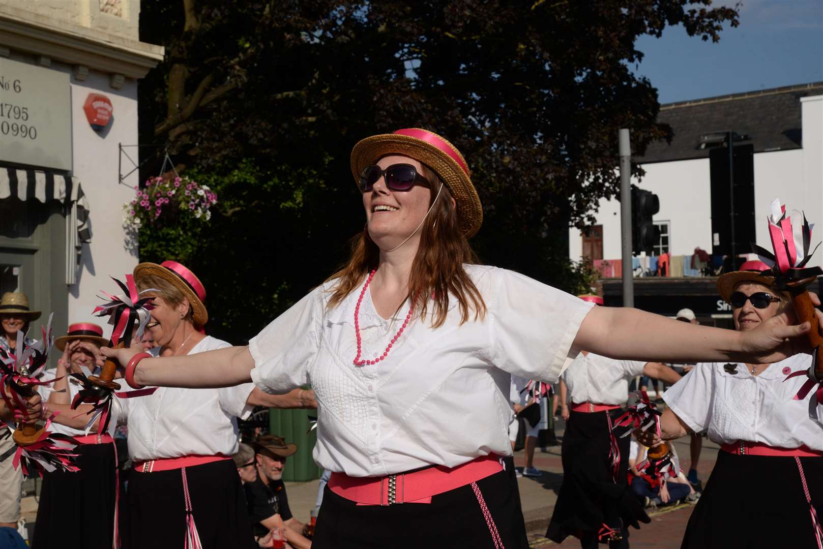 Georgina Boxshall enjoying her dance with the Bows and Bells group yesterday