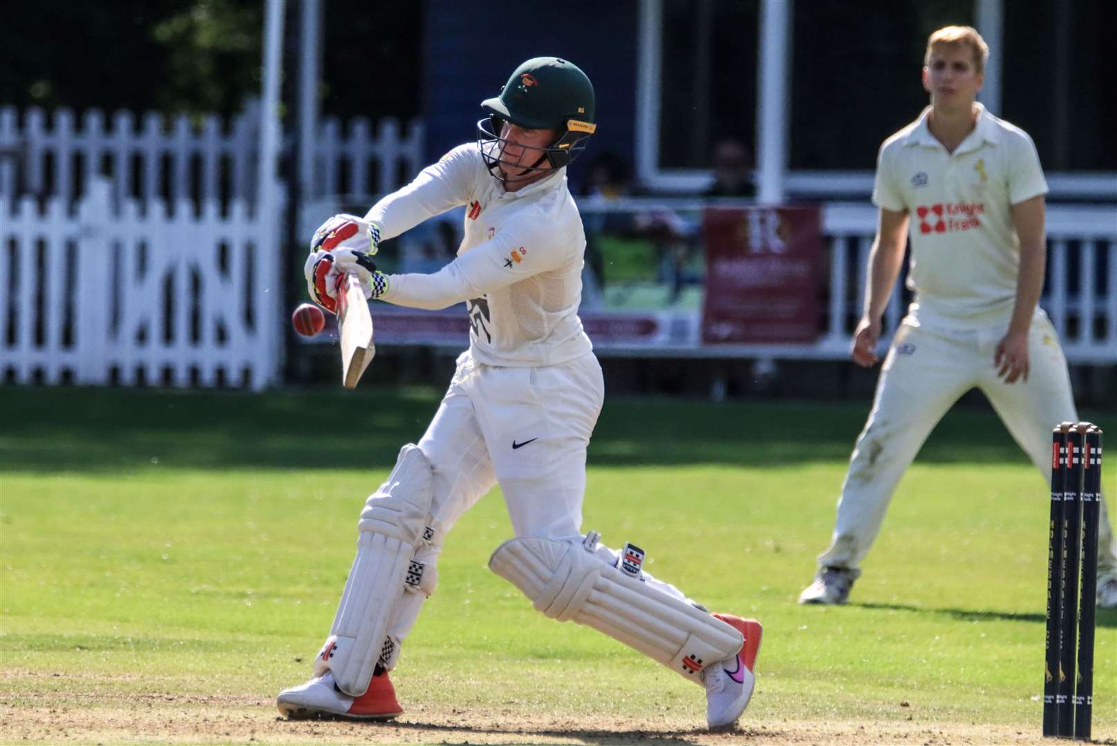 Bradley Goldsack cracks the winning runs for Lordswood at Holmesdale last weekend Picture: Allen Hollands