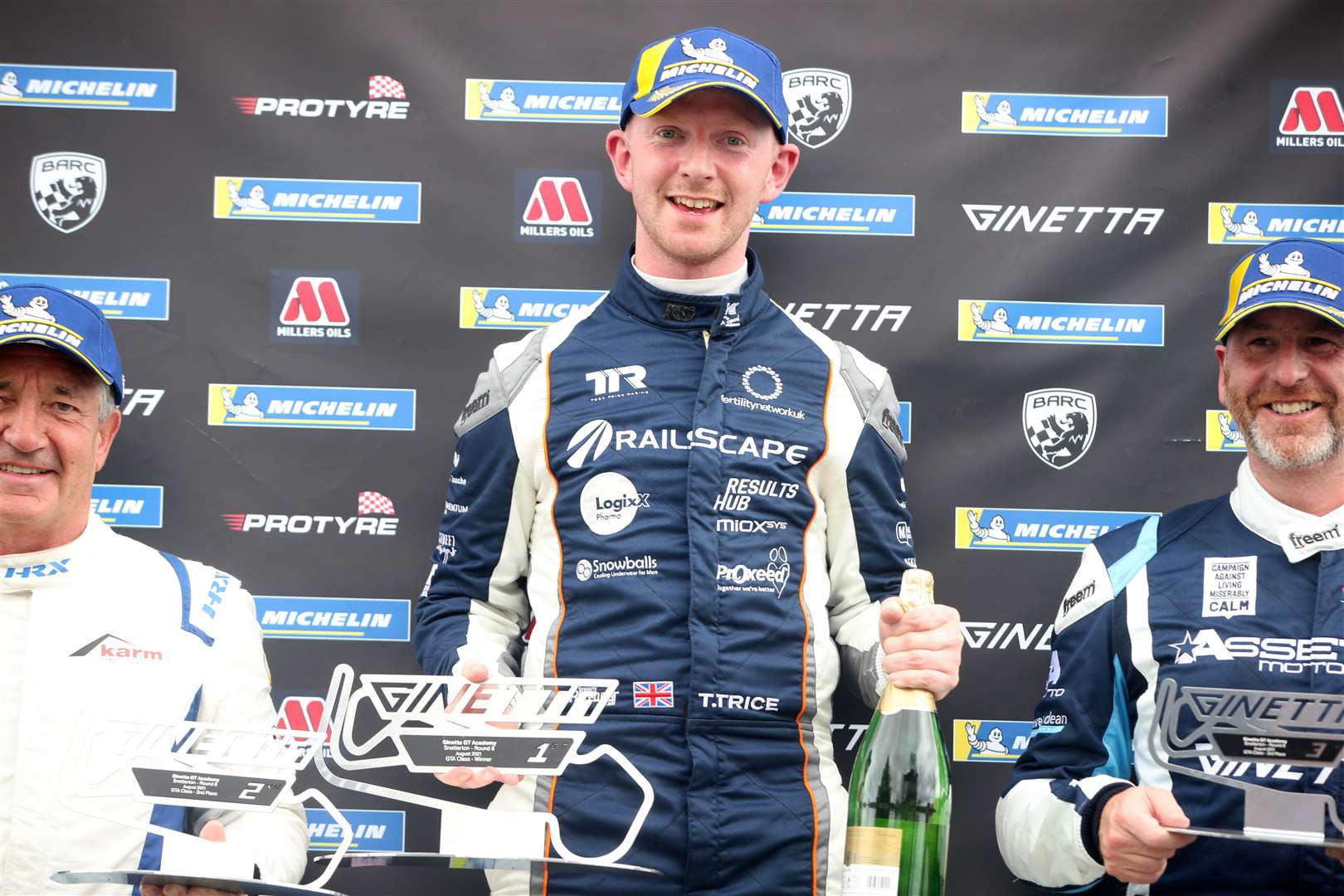 Toby Trice on the top step at Snetterton Picture: Jakob Ebrey