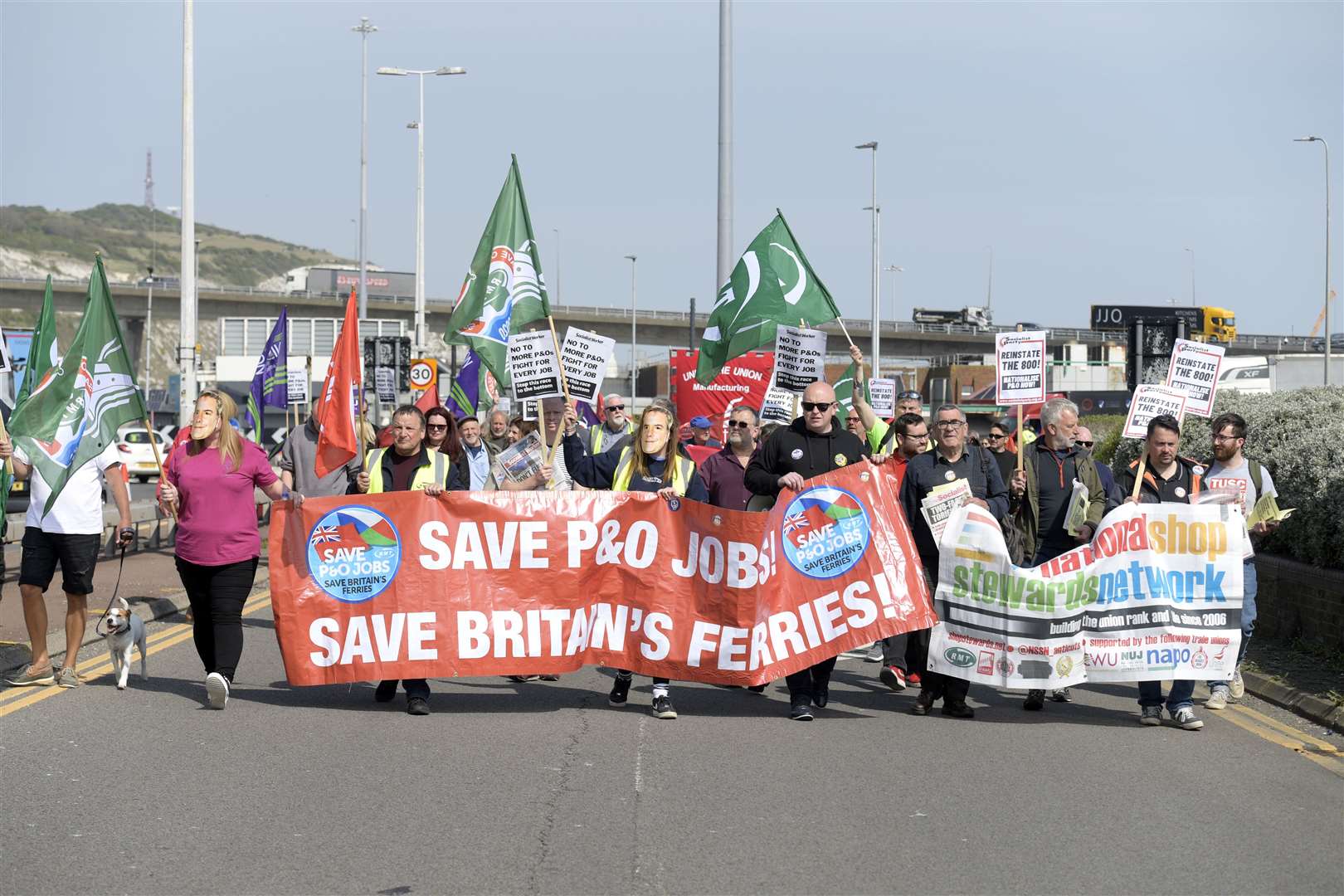 Protesters in Dover today. Picture: Barry Goodwin