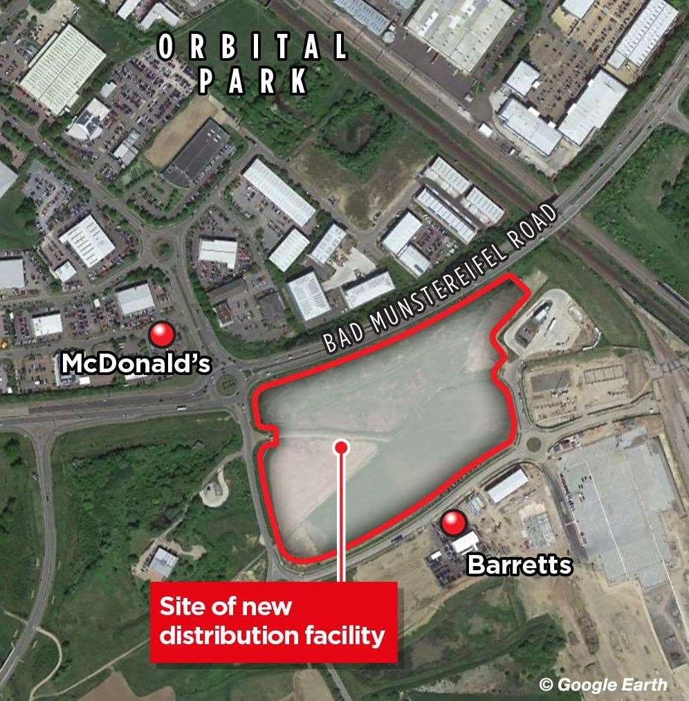 Where the Waterbrook distribution facility could be built