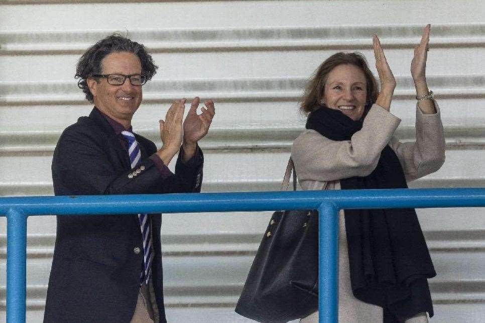 Brad and Shannon Galinson taking in a game at Priestfield. They are currently back in the USA.