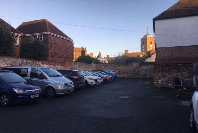 The high-walled car park was pretty full and although I didn’t require parking I was impressed by the view of the church in the background